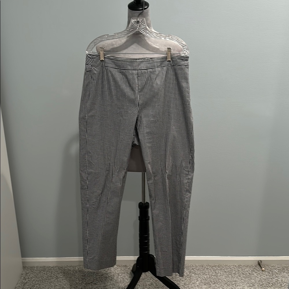 Donna Karan Gingham Black/White Cotton Pants Size 12